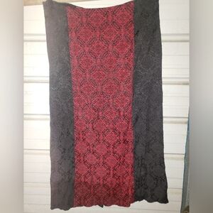 Plus Size 3x Vintage 90s Morbid Threads Long skirt Gothic Red Black Fabric Goth